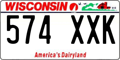 WI license plate 574XXK