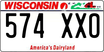 WI license plate 574XXO
