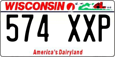 WI license plate 574XXP