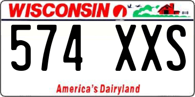 WI license plate 574XXS