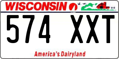 WI license plate 574XXT