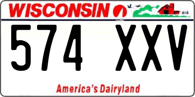 WI license plate 574XXV