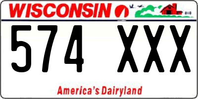 WI license plate 574XXX