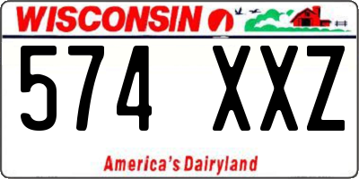 WI license plate 574XXZ