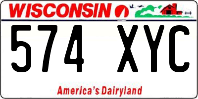 WI license plate 574XYC
