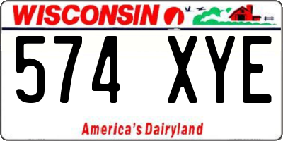 WI license plate 574XYE