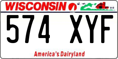 WI license plate 574XYF
