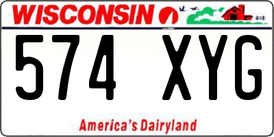 WI license plate 574XYG