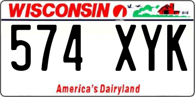 WI license plate 574XYK
