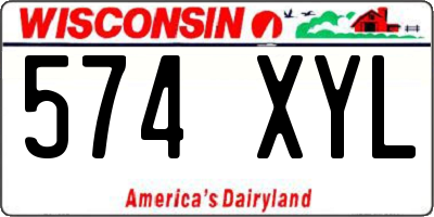WI license plate 574XYL