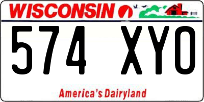 WI license plate 574XYO