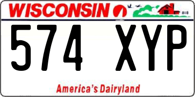 WI license plate 574XYP