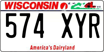WI license plate 574XYR