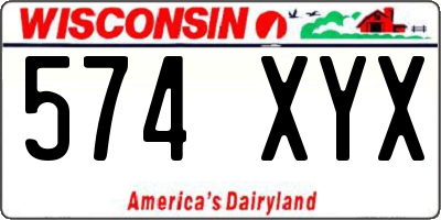 WI license plate 574XYX