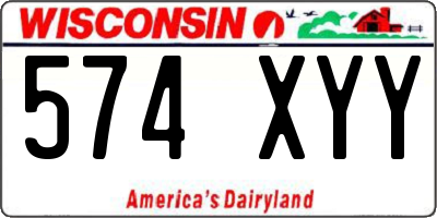 WI license plate 574XYY