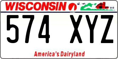 WI license plate 574XYZ