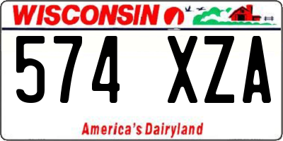 WI license plate 574XZA
