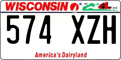 WI license plate 574XZH