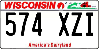 WI license plate 574XZI