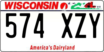 WI license plate 574XZY