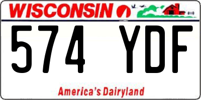 WI license plate 574YDF
