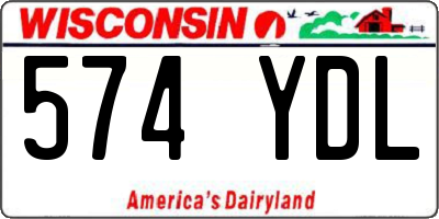 WI license plate 574YDL