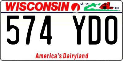 WI license plate 574YDO