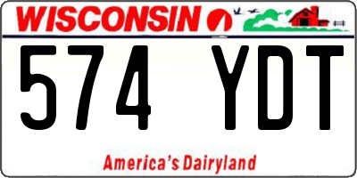 WI license plate 574YDT