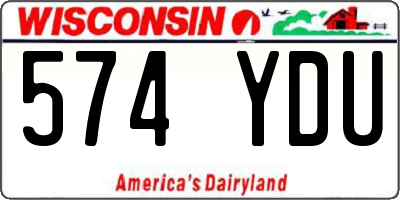 WI license plate 574YDU