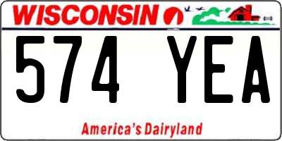 WI license plate 574YEA