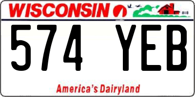 WI license plate 574YEB