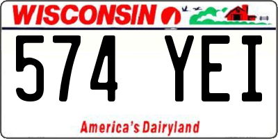 WI license plate 574YEI