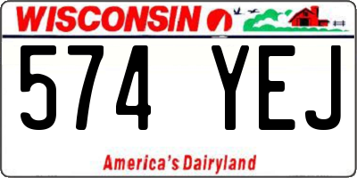 WI license plate 574YEJ
