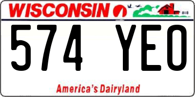 WI license plate 574YEO