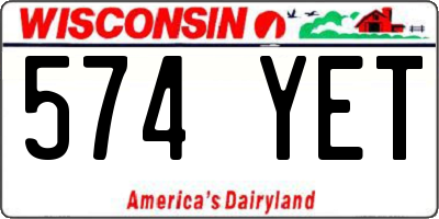 WI license plate 574YET