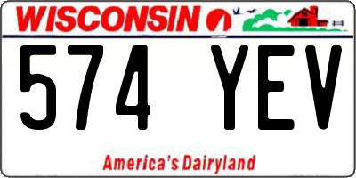 WI license plate 574YEV