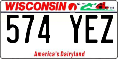 WI license plate 574YEZ