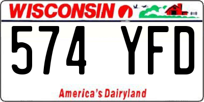 WI license plate 574YFD