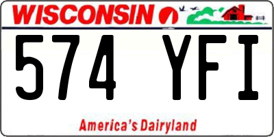 WI license plate 574YFI