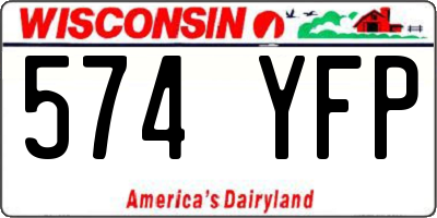 WI license plate 574YFP