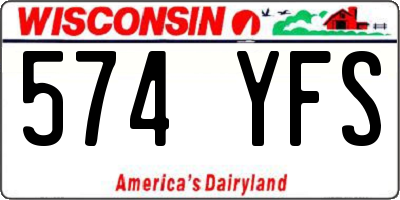 WI license plate 574YFS