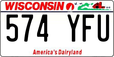 WI license plate 574YFU
