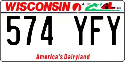 WI license plate 574YFY