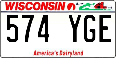 WI license plate 574YGE