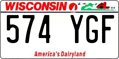 WI license plate 574YGF