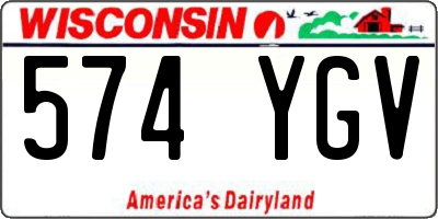 WI license plate 574YGV