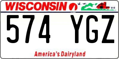 WI license plate 574YGZ
