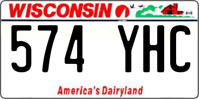 WI license plate 574YHC