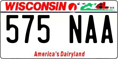 WI license plate 575NAA