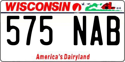 WI license plate 575NAB